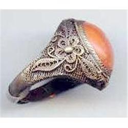 SALE Coral and 14kt  gold washed sterling #2216933