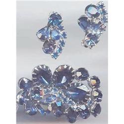 SALE Cobalt Blue stunning Brooch and earrings #2216936