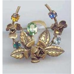 SALE Rhinestone half Circle Pin Signed #2217148
