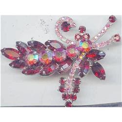 SALE Brilliant Red Rhinestone Brooch #2217354