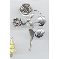 SALE Large Sterling flower Pin #2217365