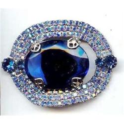 SALE Blue Rhinestone pin  Aurora Borealis #2217372