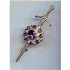 Image 1 : SALE Sword Pin with Amethyst Color Rhinestone  #2217397