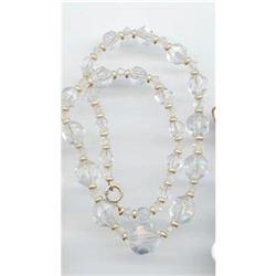SALE Crystal Necklace with Gold Filled Beads #2217400