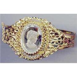 Huge Whiting-Davis Glass Cameo Bracelet and#2217443