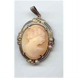 SALE Shell Cameo Pendant #2217467