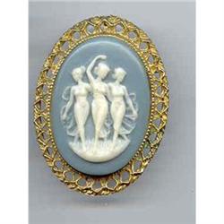 SALE Three Girls Cameo Pin #2217476