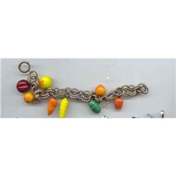 SALE Glass Fruit Vintage Bracelet #2217497