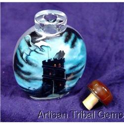 Forbidding CASTLE Inside Painted SNUFF Bottle #2217529