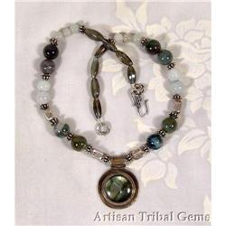 Agate STERLING Silver Necklace #2217750