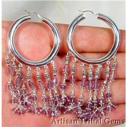 Flamboyant Faceted Amethyst Hoop Chandeliers #2217784