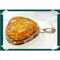 Classy BOLD Honey  Sterling Silver Baltic Amber#2217800