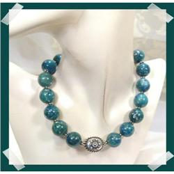 CHRYSOCOLLA Gemstone Sterling Necklace~145GRAMS#2217808
