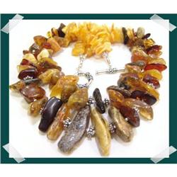 MASSIVE Baltic amber NUGGET double STERLING #2217812
