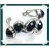 Image 1 : FIVE Fully Faceted BLACK Onyx Gemstone Sterling#2217905