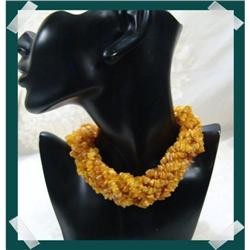 Massive Woven BUTTER Baltic Amber Necklace~140 #2218021