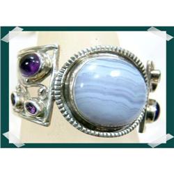 Sterling Silver ADORNED with Sky BLUE Lace #2218037
