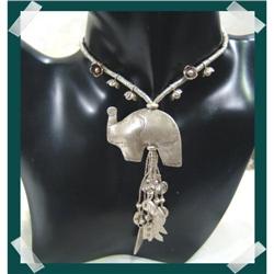 LUCKY Baby ELEPHANT Hilltribe Silver Necklace #2218045