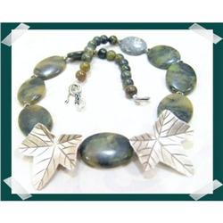 BOLD Chrysphrase Hilltribe Silver Necklace~95#2218069