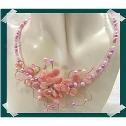 Rose Flower MO Pearl Choker c/w Matching #2218078