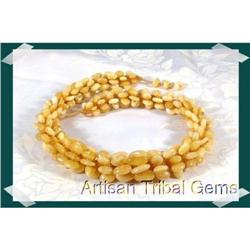 Fabulous ARTISAN Woven BUTTER amber Necklace #2218083