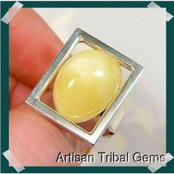 Adjustable CREAMY BUTTER Baltic Amber Sterling#2218097