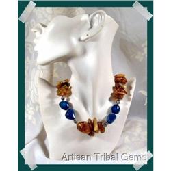 Baltic Amber Sapphire Chalcedony Gemstone #2218108