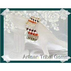 Designer Silver Gemstone popurri Cuff #2218109
