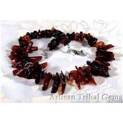 Baltic Amber Sterling Silver Spike Necklace #2218140