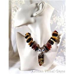 Chunky Baltic Amber Sterling Artisan Choker #2218141