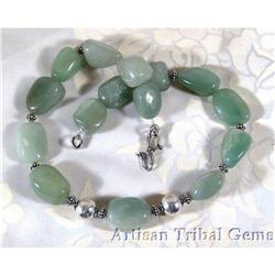 Green Adventurine Gemstone Sterling Choker~212 #2218142