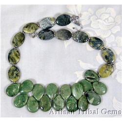 Unusual GREEN Turquoise Briolette Choker~115 #2218145