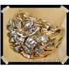 Image 1 : Spectacular DIAMOND 10K Gold Dinner Ring~9.4 #2218189