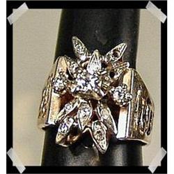 Diamond 10k Yellow Gold Dinner Ring~size 4.5 #2218199