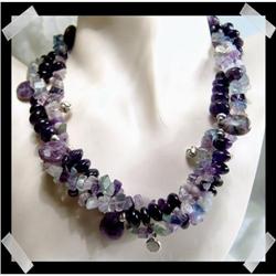 AMETHYST Royalty TRIPLE Strand Gemstone #2218206