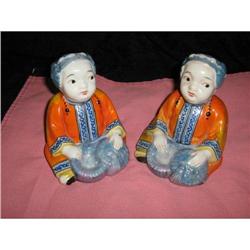 Two Lusterware Incense Burner Child Figural #2218255