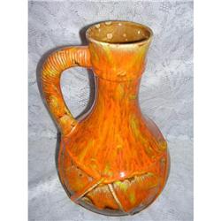 Groovy Retro Orange Drip Pottery Jug/Vase #2218325