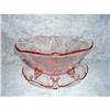 Image 1 : Etched Pink Depression Glass Bowl with Matching#2218351
