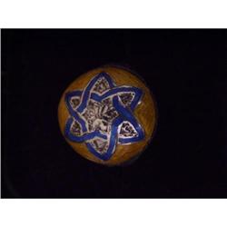 Estate Enamel Sterling Silver Ring Engraved #2218432