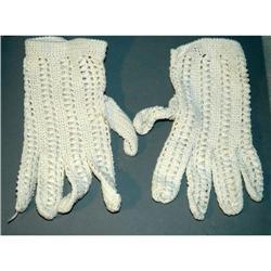 Vintage Italian Crocheted  Lace Gloves small  #2218538