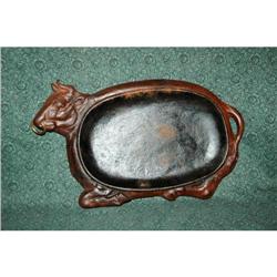 Cast Iron Cow Sizzle Steak / Fajita  Platter  #2218539