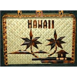 Vintage Hawaiian Souvenir woven Box Purse  #2218543