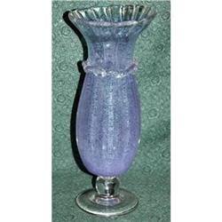 Lovely Hand Blown  Footed Glass Vase    #2218544