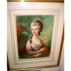 Victorian Print  made 1830 colored , signed #2218606