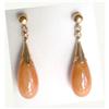 Image 1 : 14K Apricot Color Jadeite Earrings #2234175