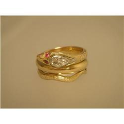 Ring  Vintage  Snake  18ct.  Diamond  Ruby  #2234191