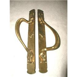 Brass Door Handles Solid 19th C England #2234250