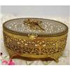 Image 1 : 14K GOLD PLATED FILIGREE JEWELRY BOX  #2234259