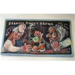 Grandpa Smoky Brown Folk Art Painting #2234367
