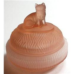 FELIX Pink Satin Glass Art Deco Powder #2234417